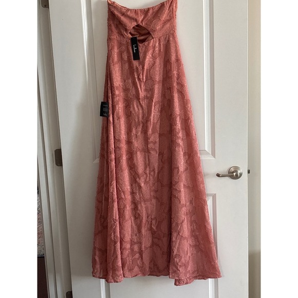 Lulus Garden of Romance Rusty Rose Burnout Maxi Dress Size M - Picture 7 of 11